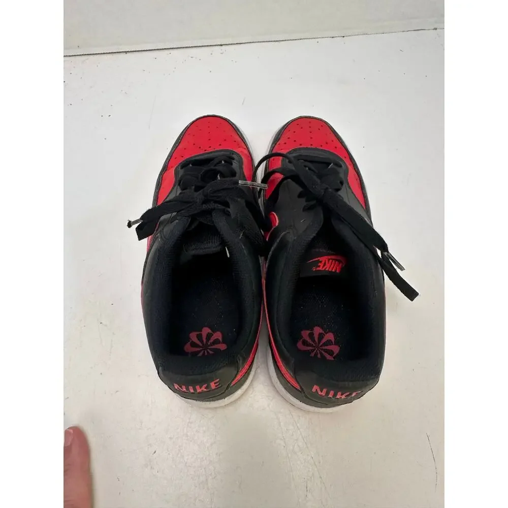 Nike Men's Court Vision Low FJ0685-010 Black Red Athletic Shoes - Size 8